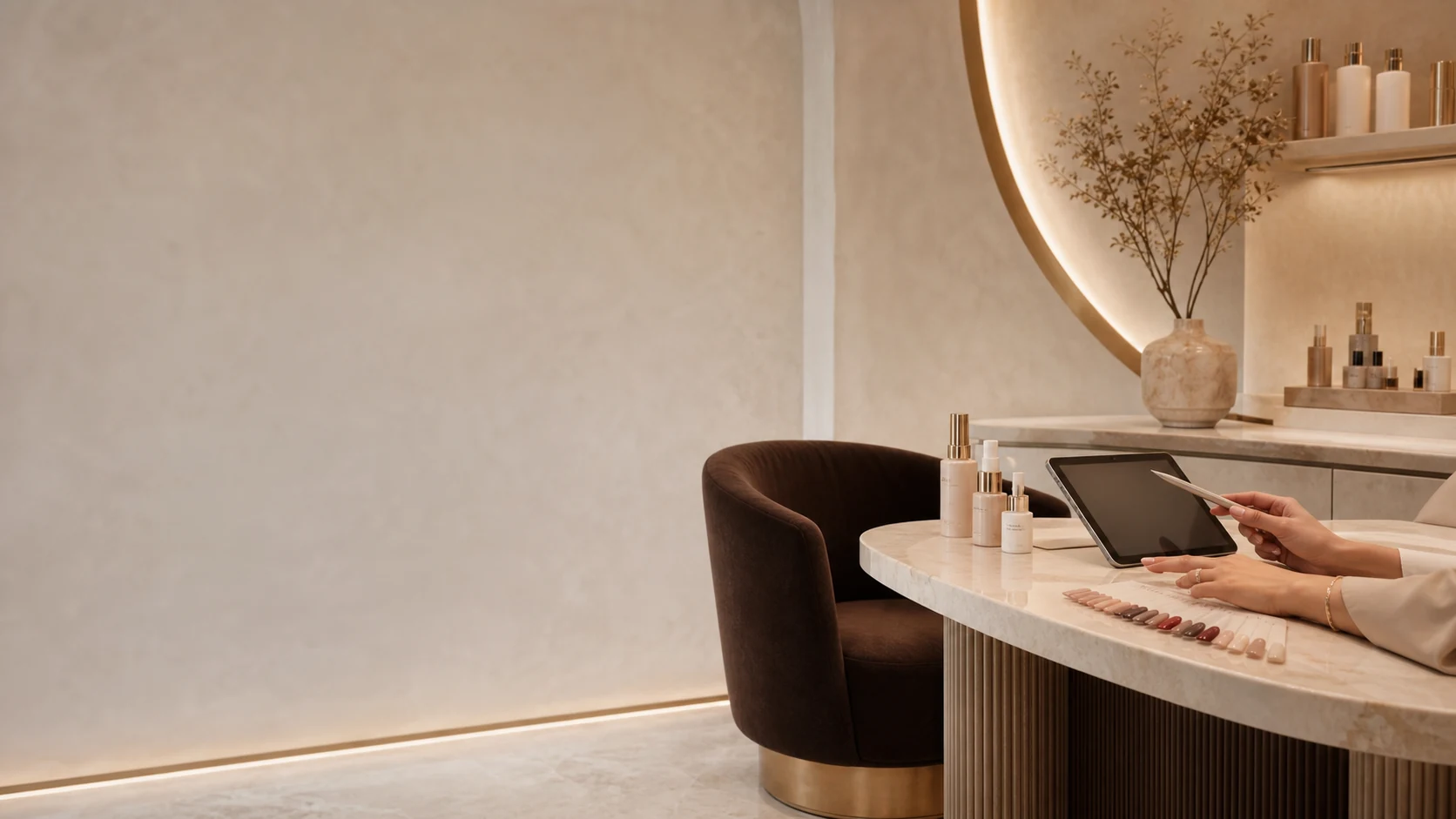 Bendis Beauty Center için hazırlanan rafine güzellik stüdyosu